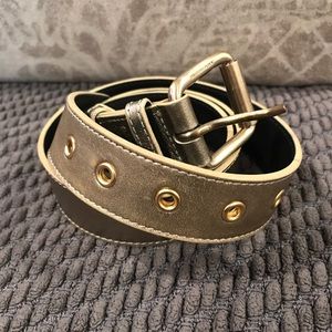 Burberry Women’s Belt, Size 36/90, Metallic Gray